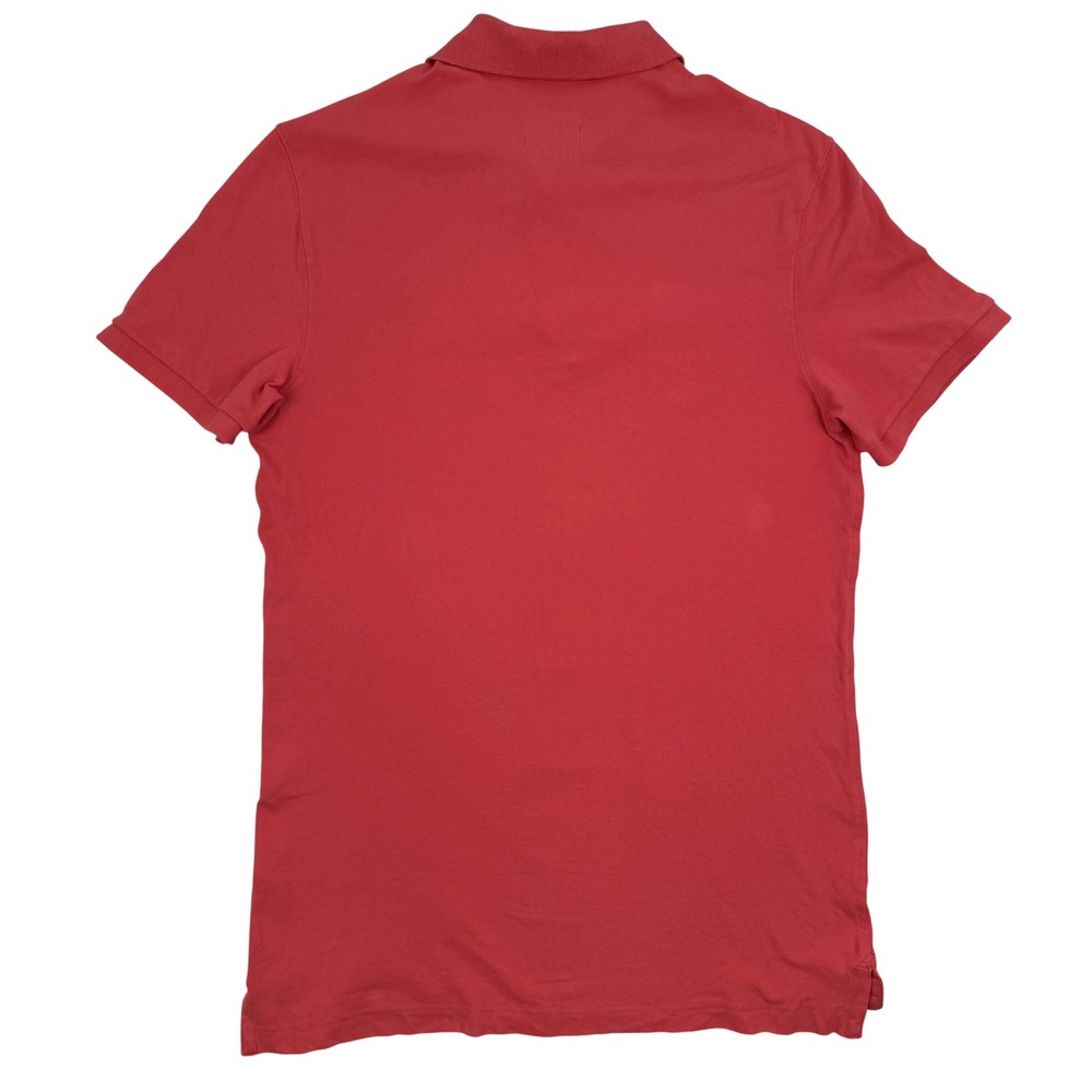 Abercrombie & Fitch Mens Red Short Sleeve Moose Logo Pique Polo Shirt Size M - Picture 4 of 5